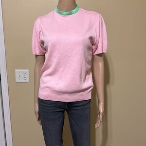 Vintage ANDREW ROHAN Pink CrewNeck Cotton Sweatshirt Top Women's XS Grandma